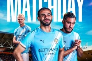 曼城新赛季英超首战海报：哈兰德、艾特-努里、谢尔基出镜